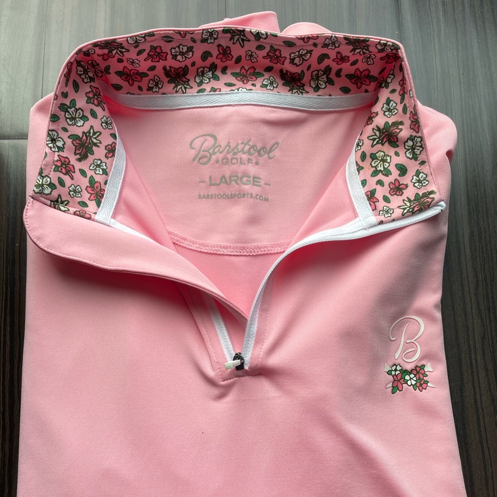 Barstool Large men’s Maters themed 1/4 zip never been worn